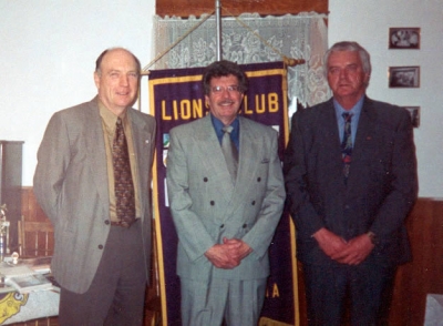 18th Charter Anniversary Kings County Councilor John Fuller, Hantsport Mayor Wayne Folker and King Lion Laurice Mitton.