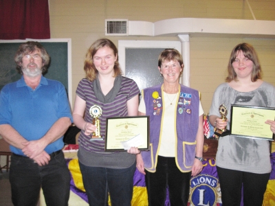 Speakout 2011 Lion Steve Spurr, Christine Spurr 1st, President Pat Parks and Kaitlyn Coole 2nd